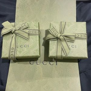 Authentic Gucci jewelry small boxes (2) and bag set